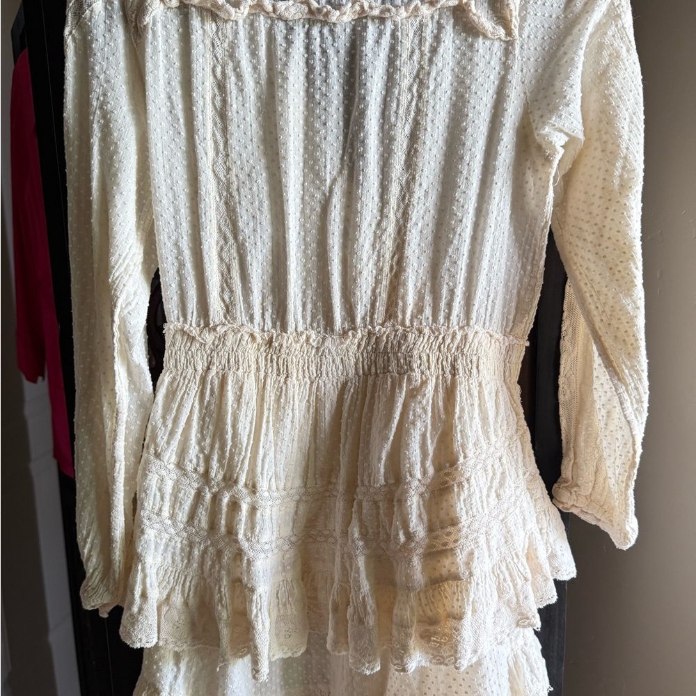 LoveShackFancy Cream Ruffle Mini Dress - Picture 7 of 9